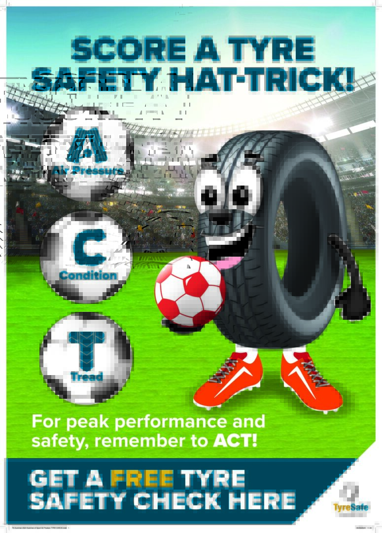 TS Summer 2024 FOOTBALL A2 Poster TYRE CHECK | TyreSafe